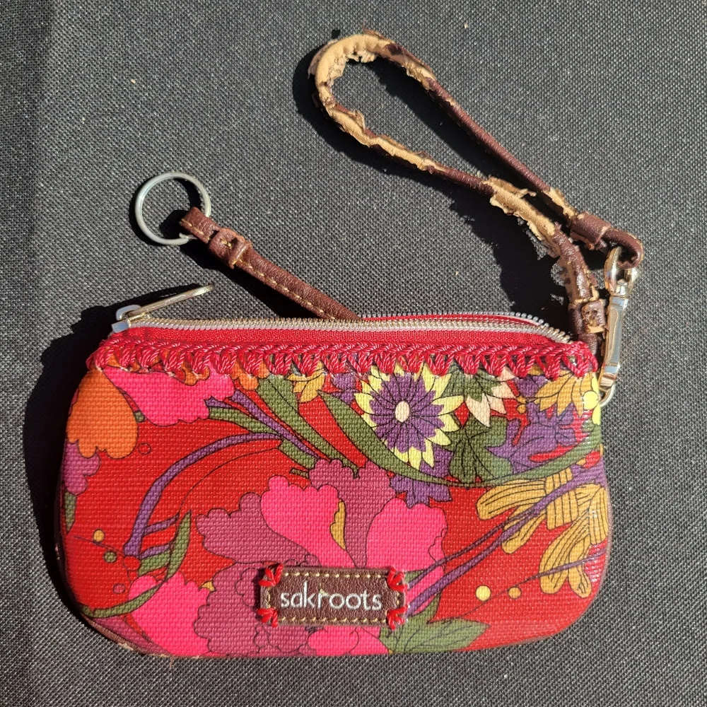 sakroots Wristlet ~  Floral Pattern ~ Key Leash ~ Strap Needs TLC! FINAL PRICE!